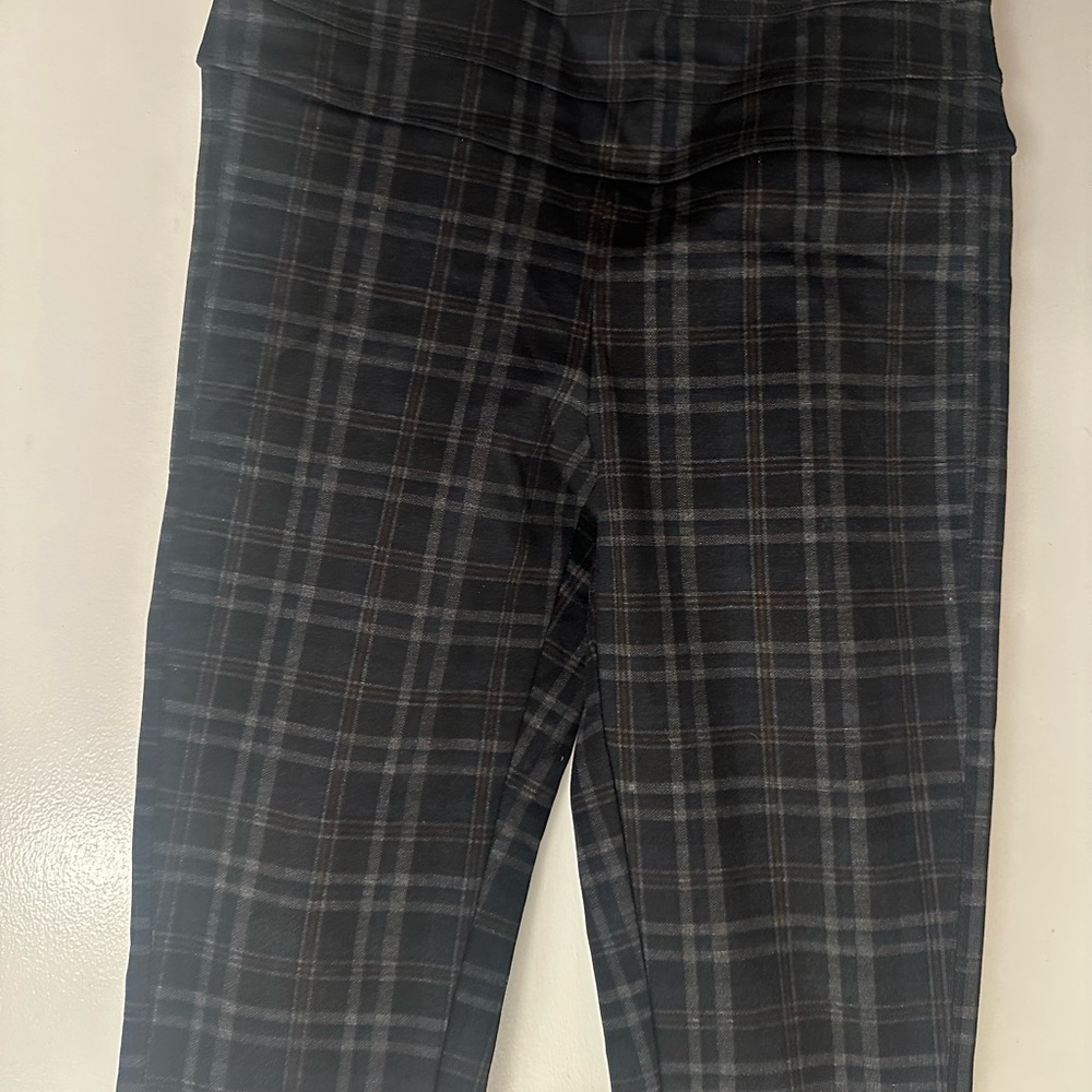 Rewind Black and Gray Plaid Kids Leggings